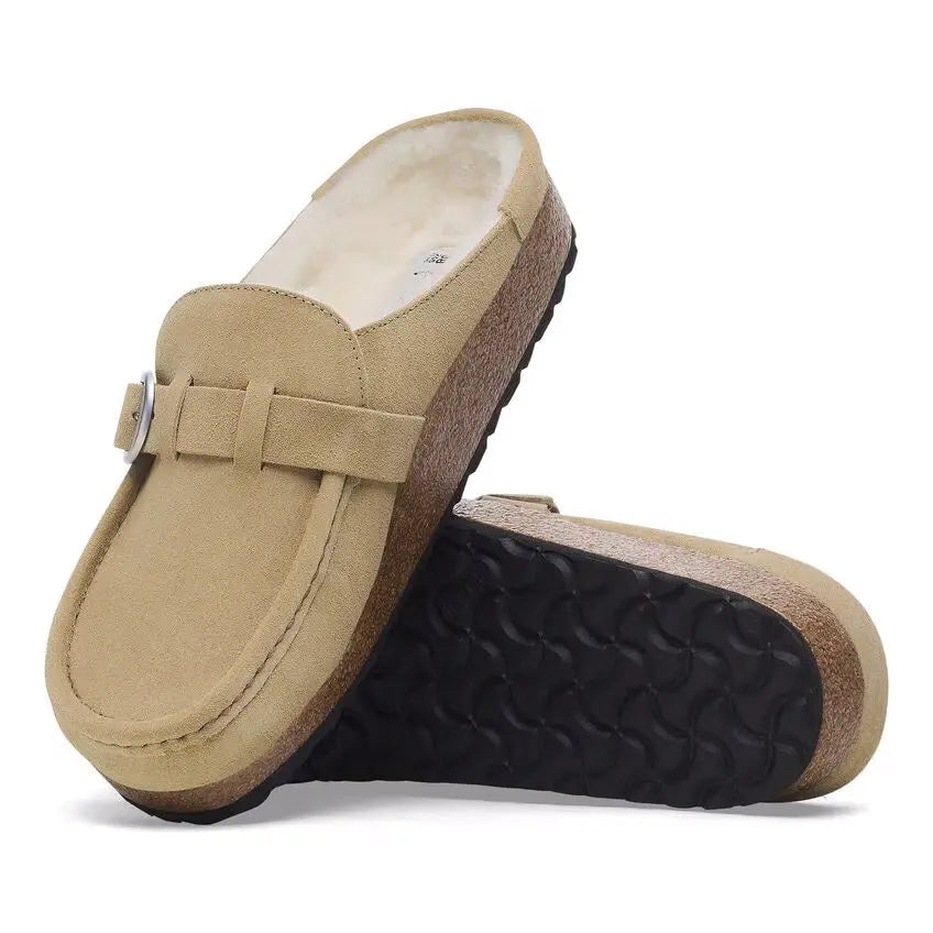 Birkenstock Buckley Shearling – Suede Clog with Genuine Shearling Lining BIRKENSTOCK
