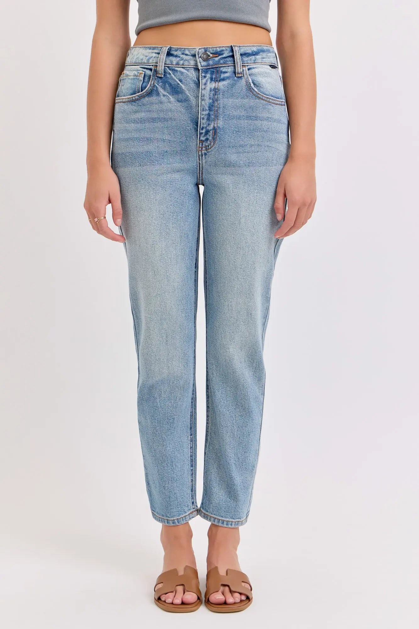 High Rise Crop Straight MEDIUM-DENIM-13 WAT? JEANS & CELLO JEANS