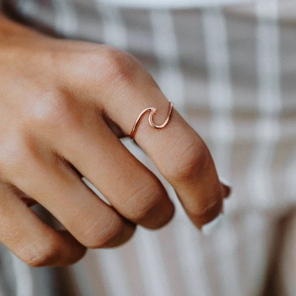 Wave Ring – A Dainty Ocean-Inspired Statement Piece PURA VIDA BRACELETS