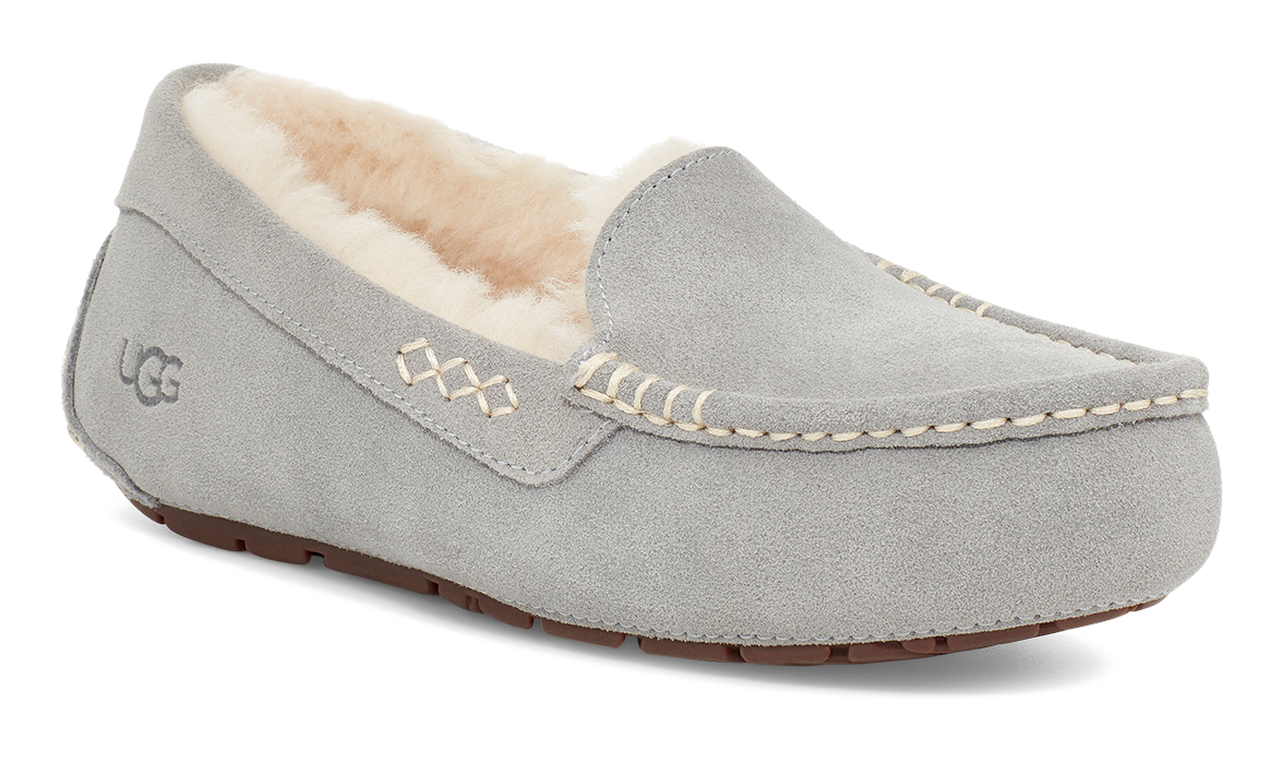 Women's UGG Ansley – Classic Suede Moccasin with Wool Lining LIGHT GREY / 11 UGG
