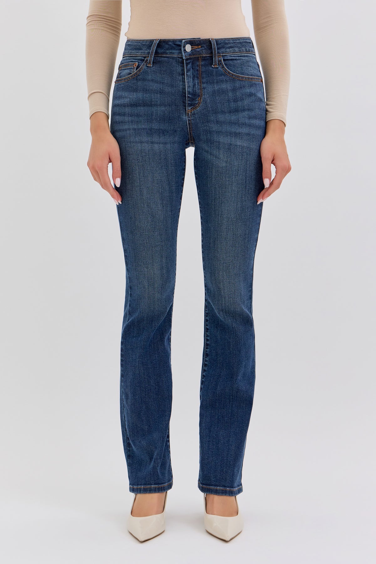 Cello Zoey Mid Rise Bootcut Jeans – Dark Stretch Denim WAT? JEANS & CELLO JEANS