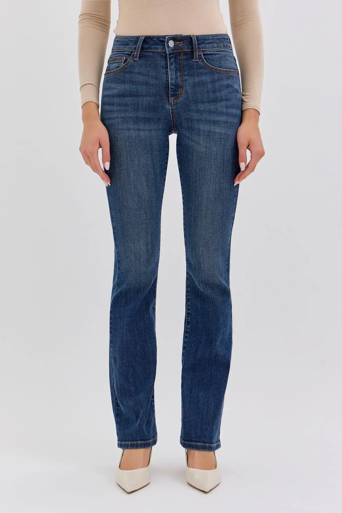 Cello Zoey Mid Rise Bootcut Jeans – Dark Stretch Denim WAT? JEANS & CELLO JEANS