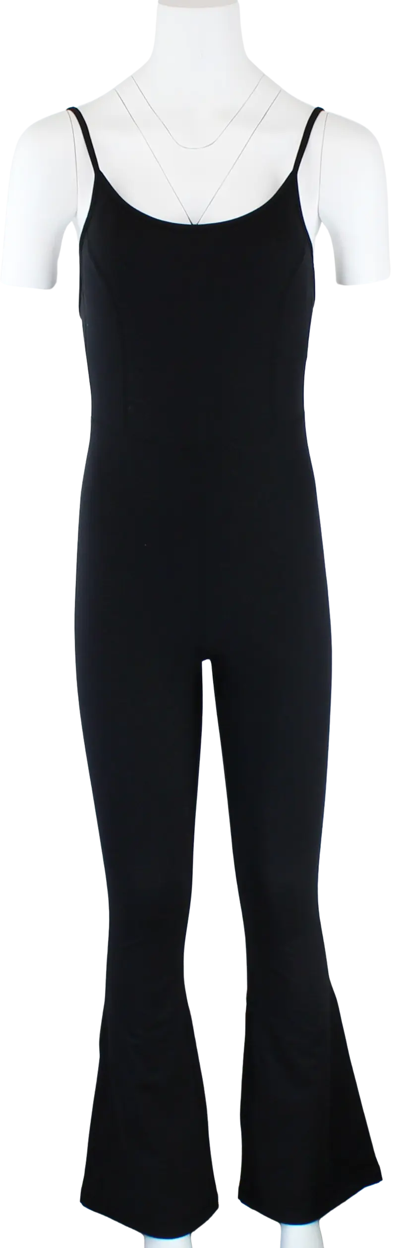 Mono B Micca Sleeveless Jumpsuit – Flared One-Piece with Open Back BLACK-L MONO B