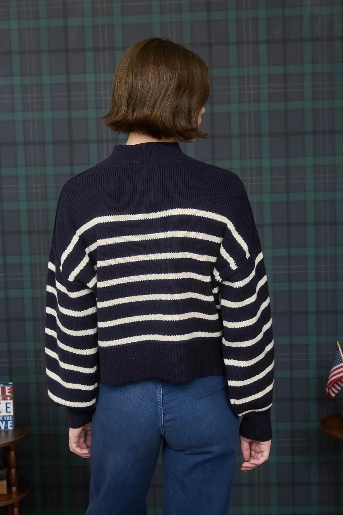Blu Pepper Sail With Me Sweater – Cozy Striped Mock Neck Knit BLU PEPPER
