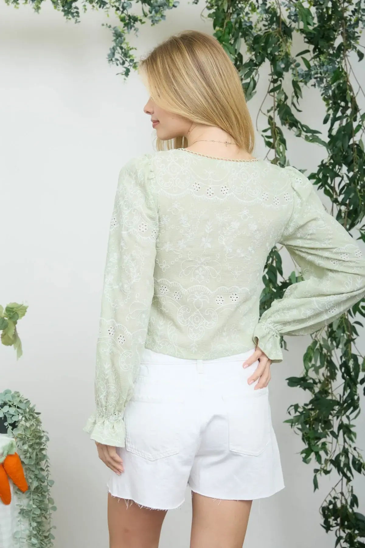 Blu Pepper Meadow Whisper Top – Eyelet Tie Front Top BLU PEPPER