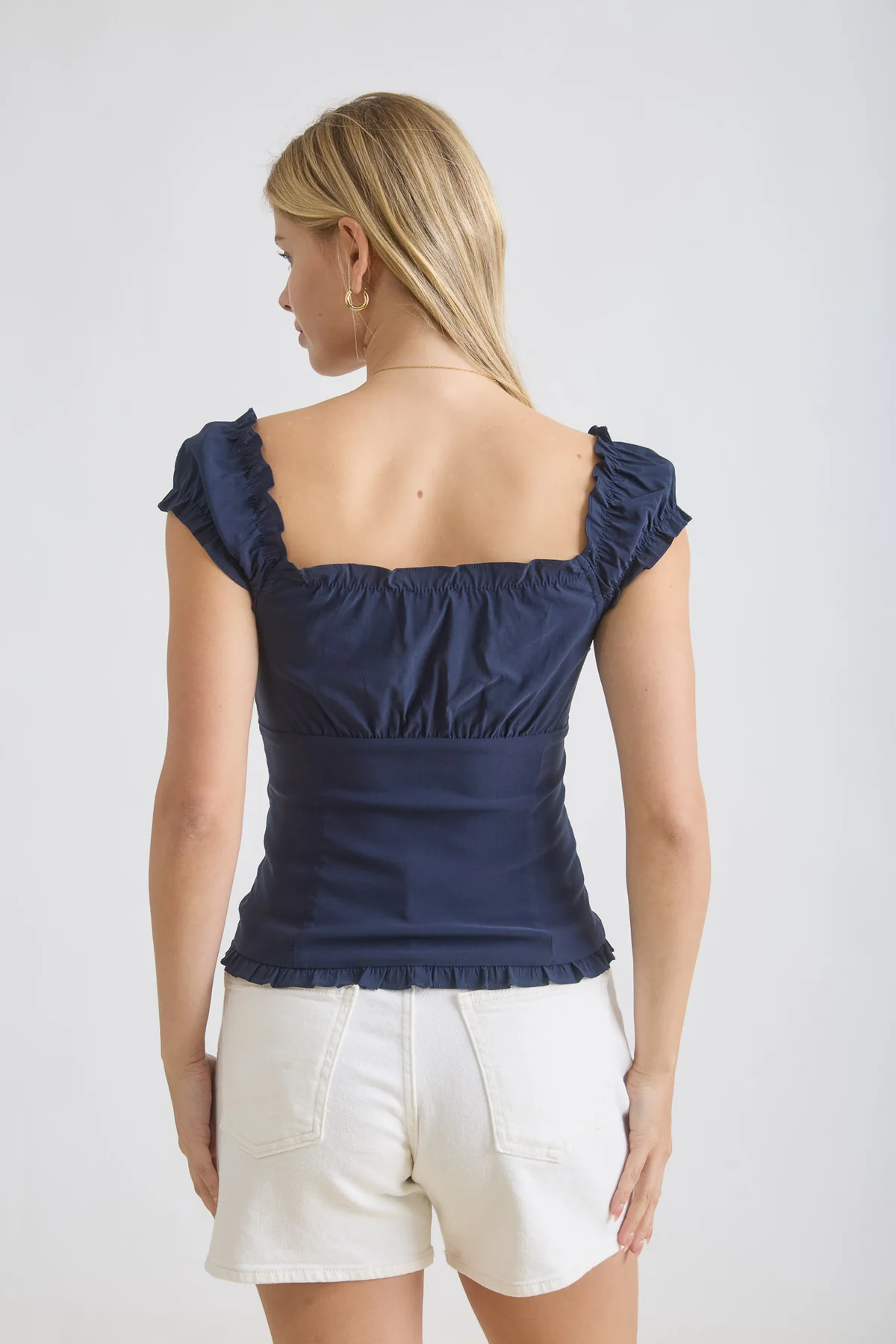 Blu Pepper Seaside Romance Top – Sweetheart Pintuck Ruffle Top BLU PEPPER