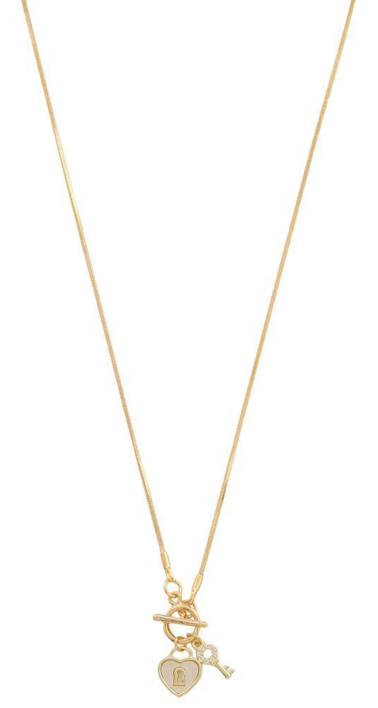 Joia Key to My Heart Necklace – Heart & Key Romance Charm Jewelry JOIA TRADING CO.