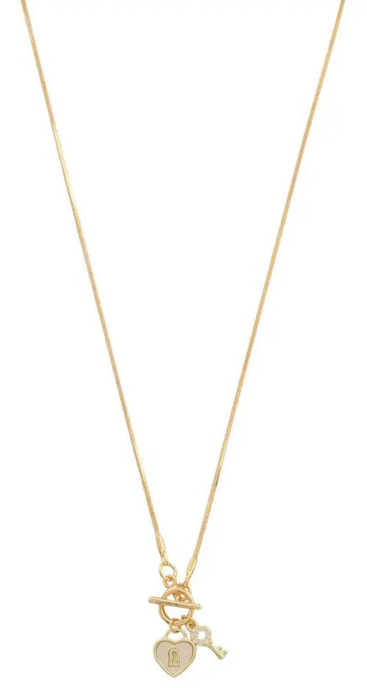 Joia Key to My Heart Necklace – Heart & Key Romance Charm Jewelry JOIA TRADING CO.