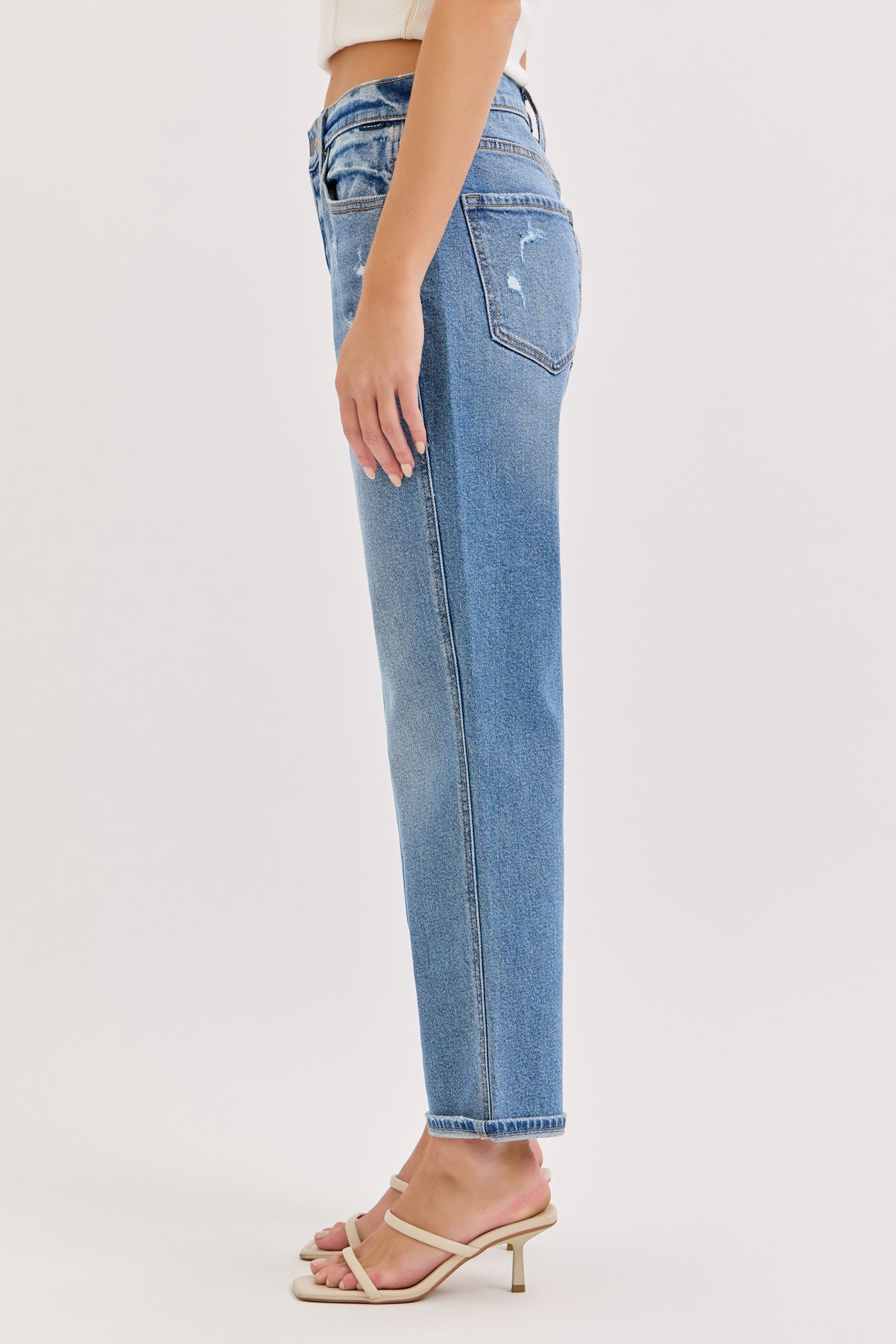 Cello Camila Boyfriend Crop Jeans – High Rise Medium Wash WAT? JEANS & CELLO JEANS