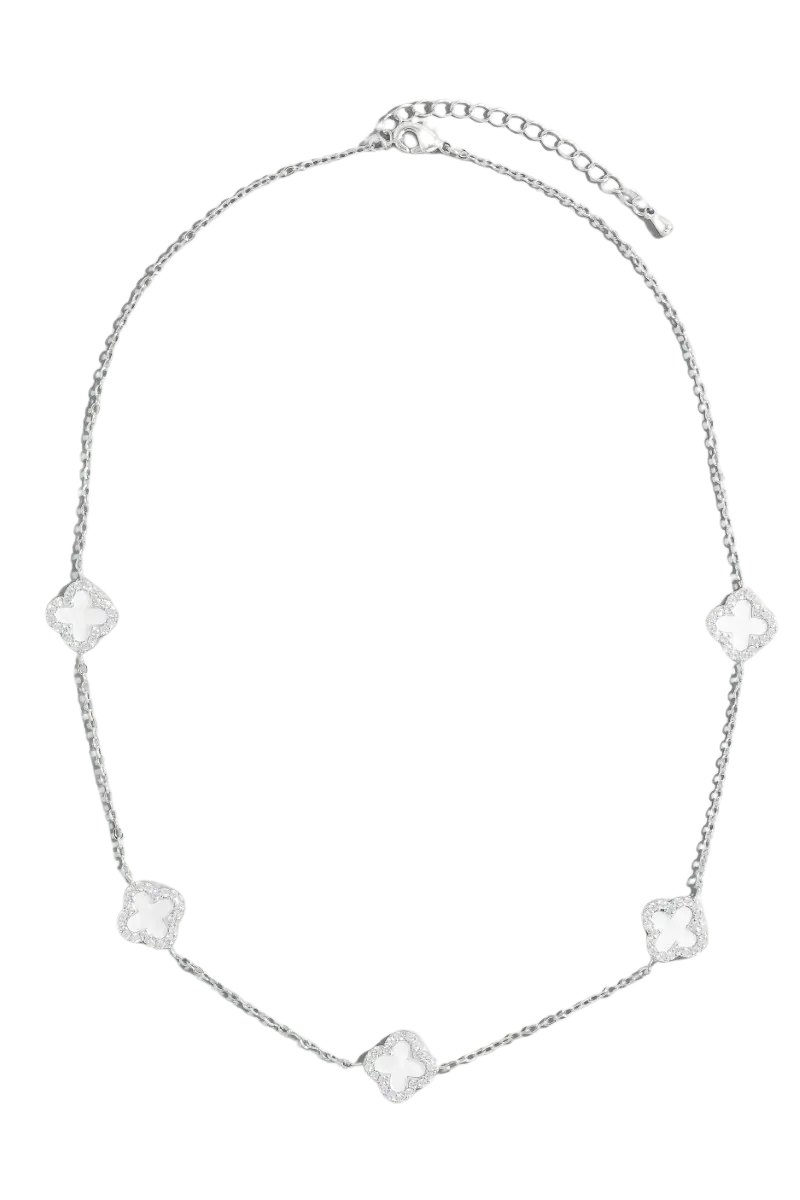 Fame Enchanted Clover Necklace – CZ Clover Station Chain FAME ACCESSORIES
