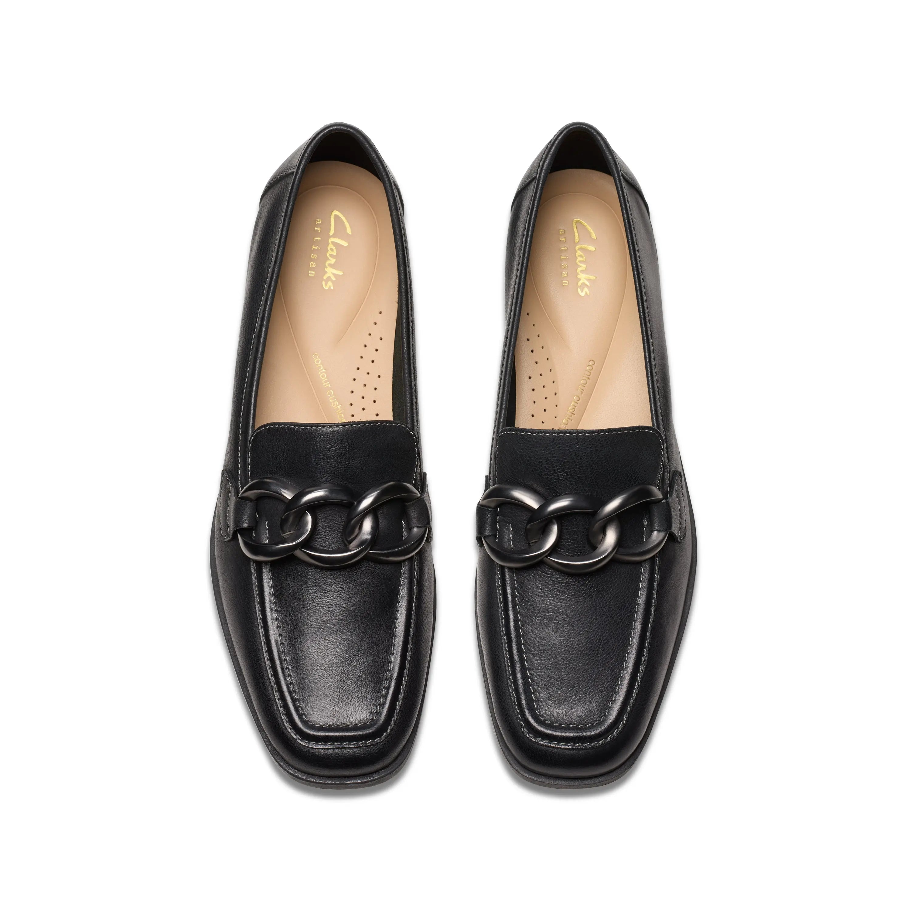 Clarks Women’s Sarafyna Iris – Leather Loafer with Chain Detail CLARKS
