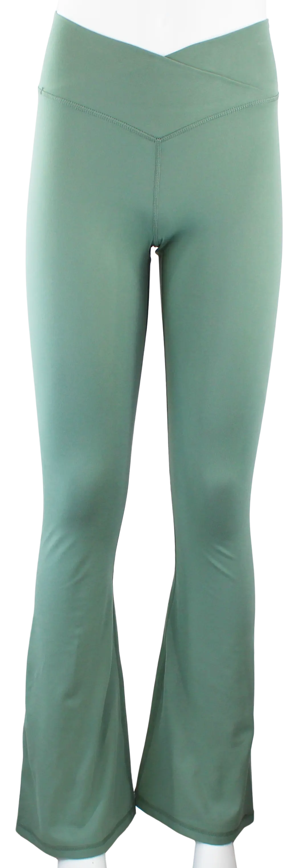 Mono B Venice Crossover Waist Yoga Pants – High Rise Flared Leggings MOSS-L MONO B