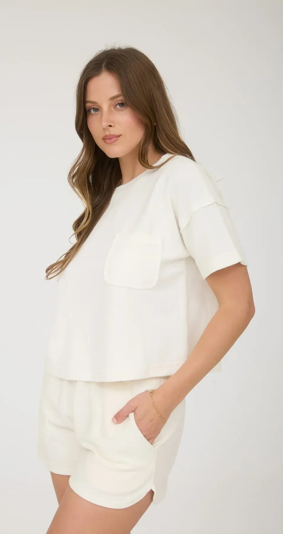 Blu Pepper Lounge Babe Top – Casual Ribbed Knit Shirt BLU PEPPER