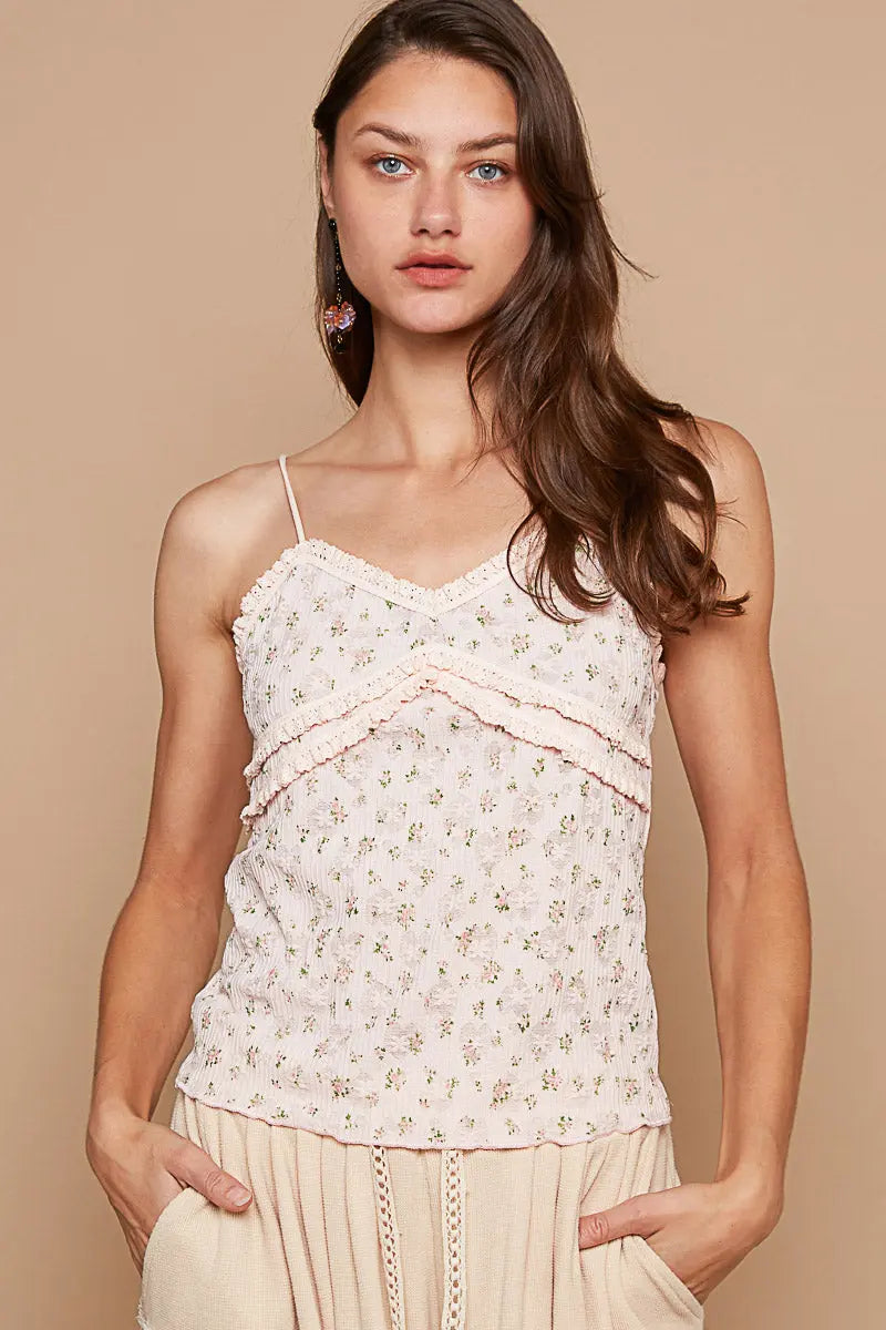 Floral Love Tank BLUSH-L POL CLOTHING, INC