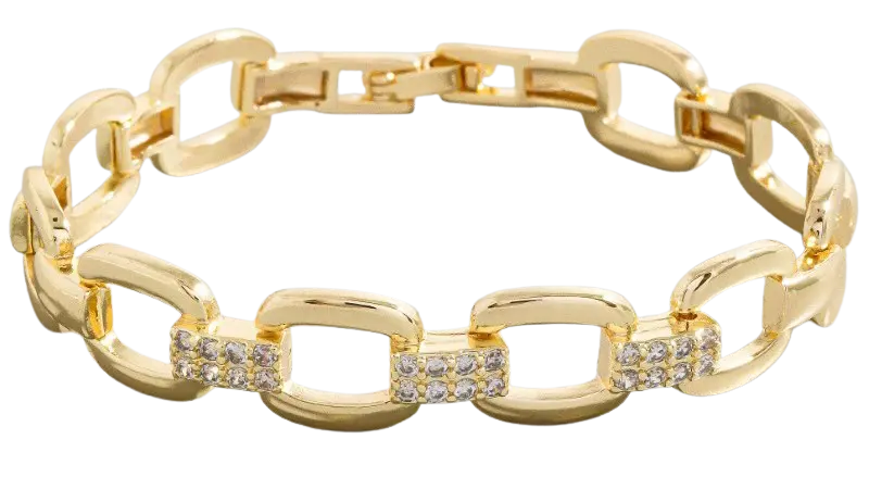 Fame City Lights Radiant Link Bracelet – Gold-Dipped CZ Pavé FAME ACCESSORIES
