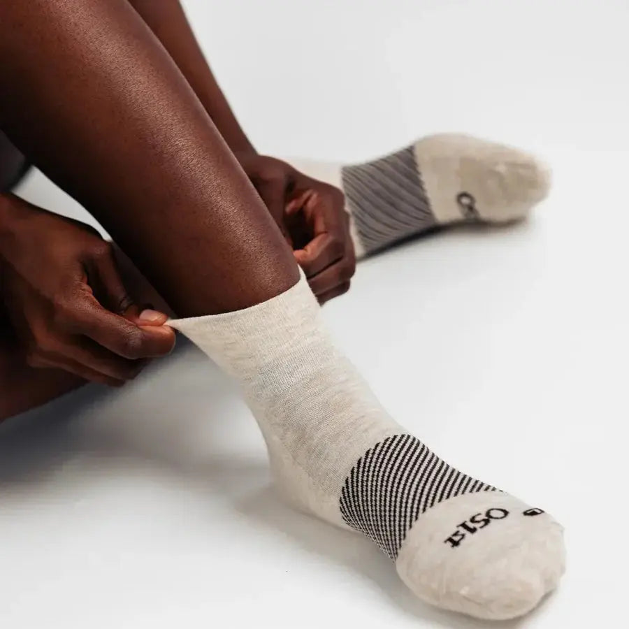 OS1st Wicked Comfort Merino Quarter Crew Socks – Moisture-Wicking Performance OS1st