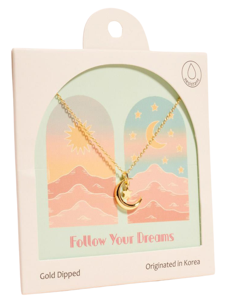Joia Follow Your Dreams Necklace – Minimalist Moon Charm JOIA TRADING CO.