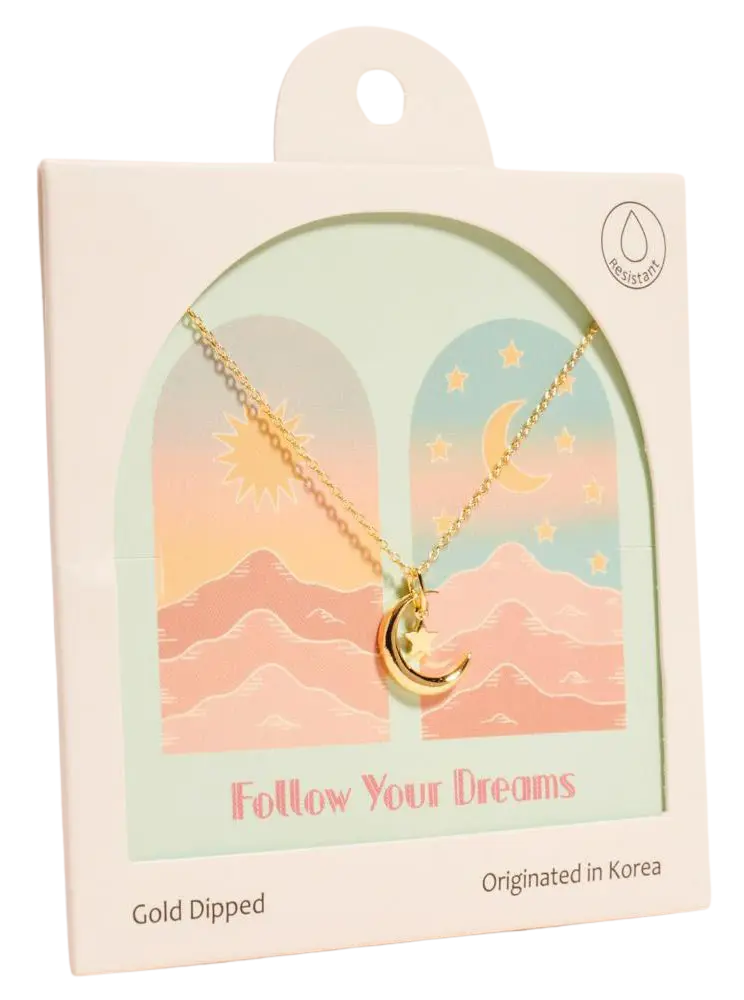 Joia Follow Your Dreams Necklace – Minimalist Moon Charm JOIA TRADING CO.