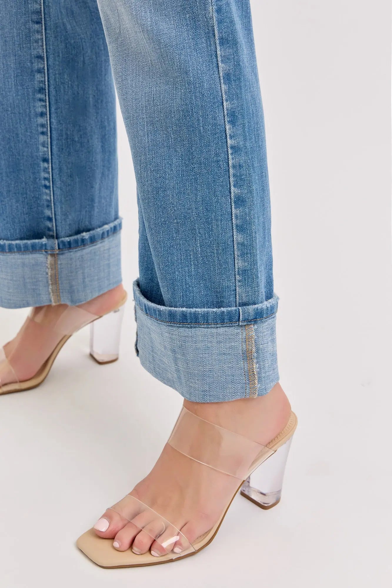 Cello Jeans Nora Super High Rise Dad Jeans – Cuffed Medium Wash Denim WAT? JEANS & CELLO JEANS