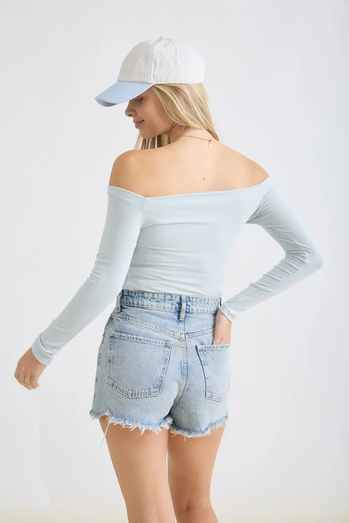 Blu Pepper Twilight Sky Top – Off Shoulder Fitted Shirt BLU PEPPER