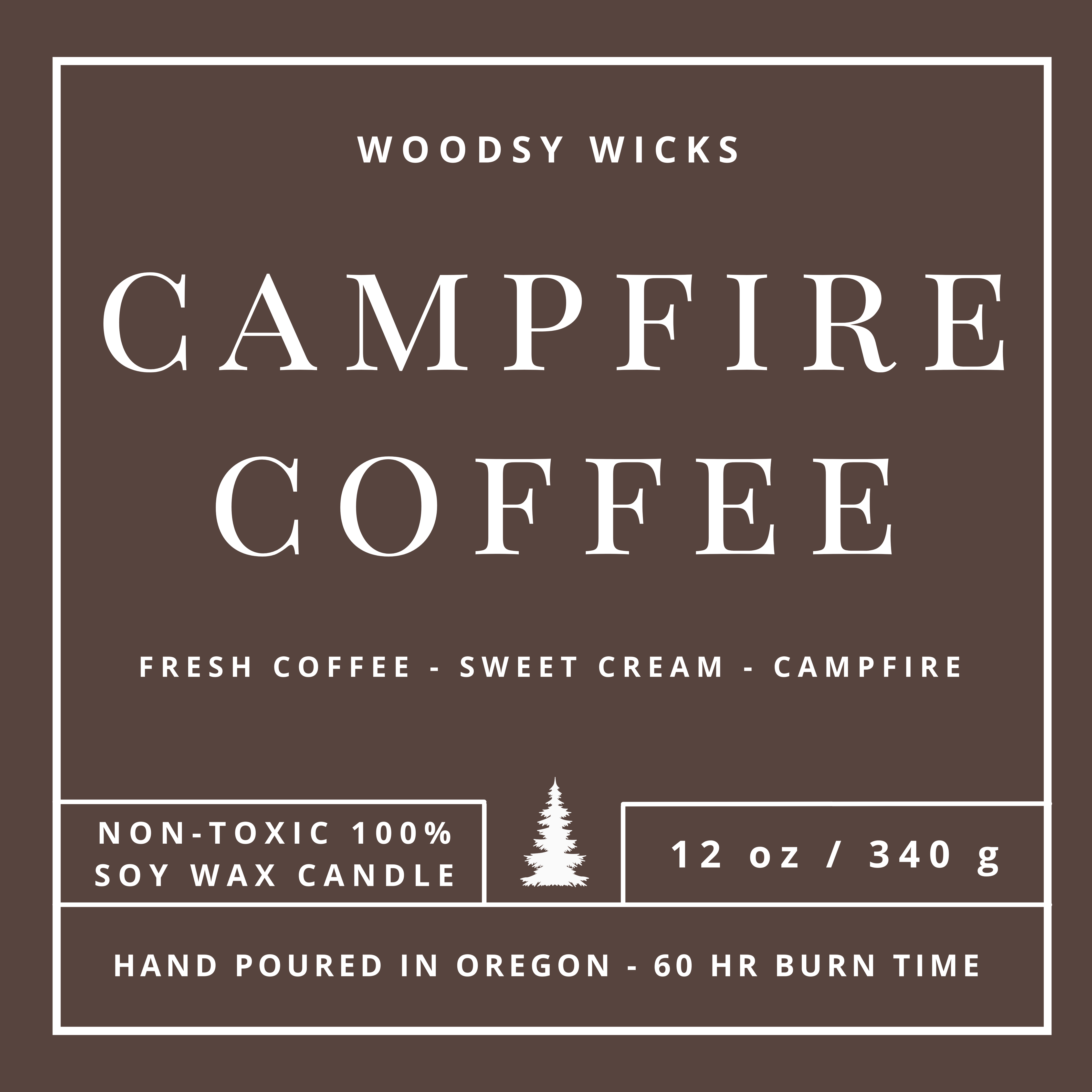 Campfire Coffee Candle - 100% Soy Wax - Nontoxic Woodsy Wicks