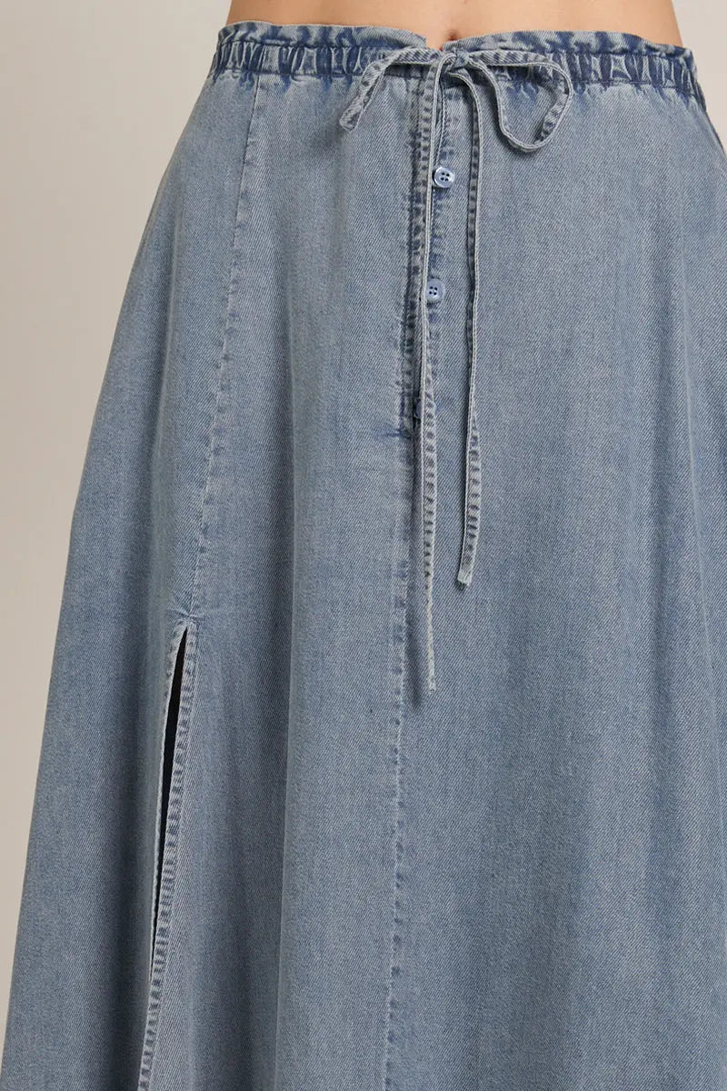 Howdy Denim Skirt – Effortless Comfort with a Chic Edge