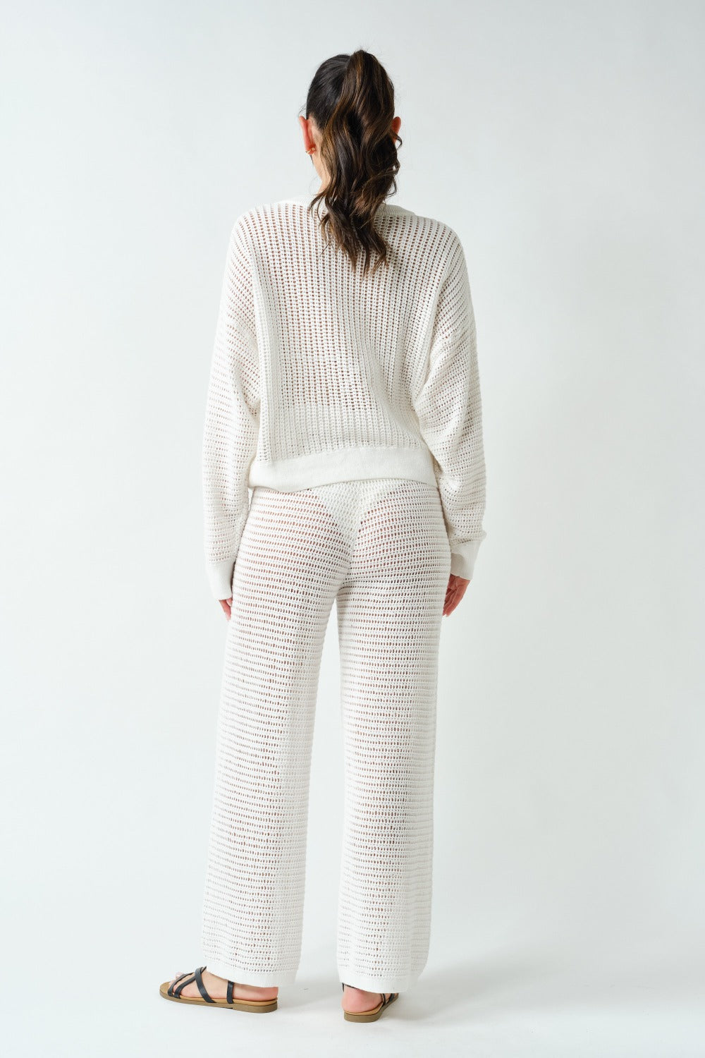 Mono B Coastal Crochet Air Knit Top – Lightweight Layers with Effortless Style MONO B