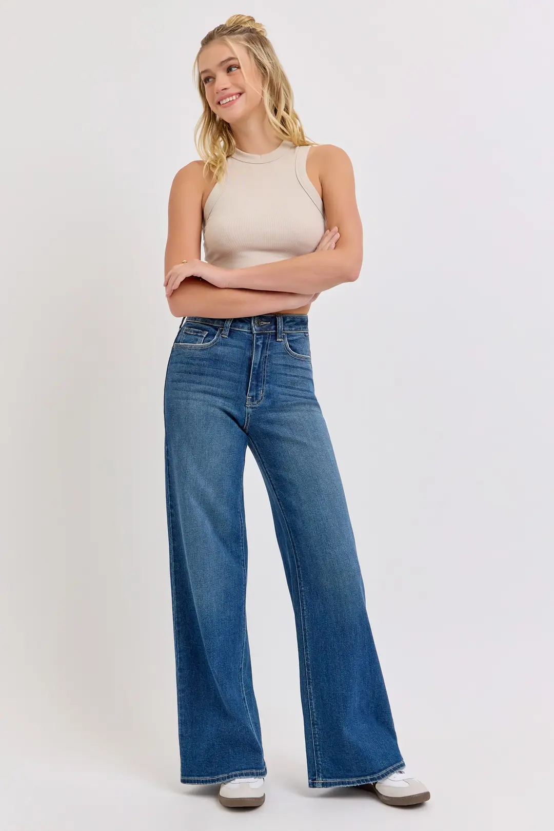 Cello Claira High Rise Wide Leg Jeans – Timeless Dark Wash Jeans