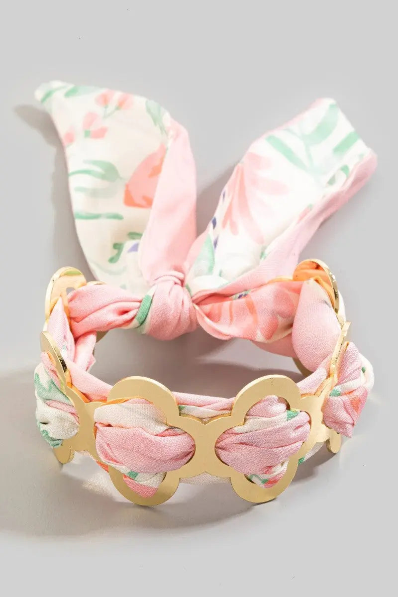 Fame Lila Scarf Wrapped Bracelet – Bandana Cuff Style Bracelet FAME ACCESSORIES
