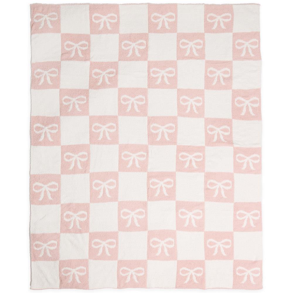 Joia Cuddle Cloud Comfy Blanket – Ultra-Soft 50” x 60” Throw PINK BOW JOIA TRADING CO.