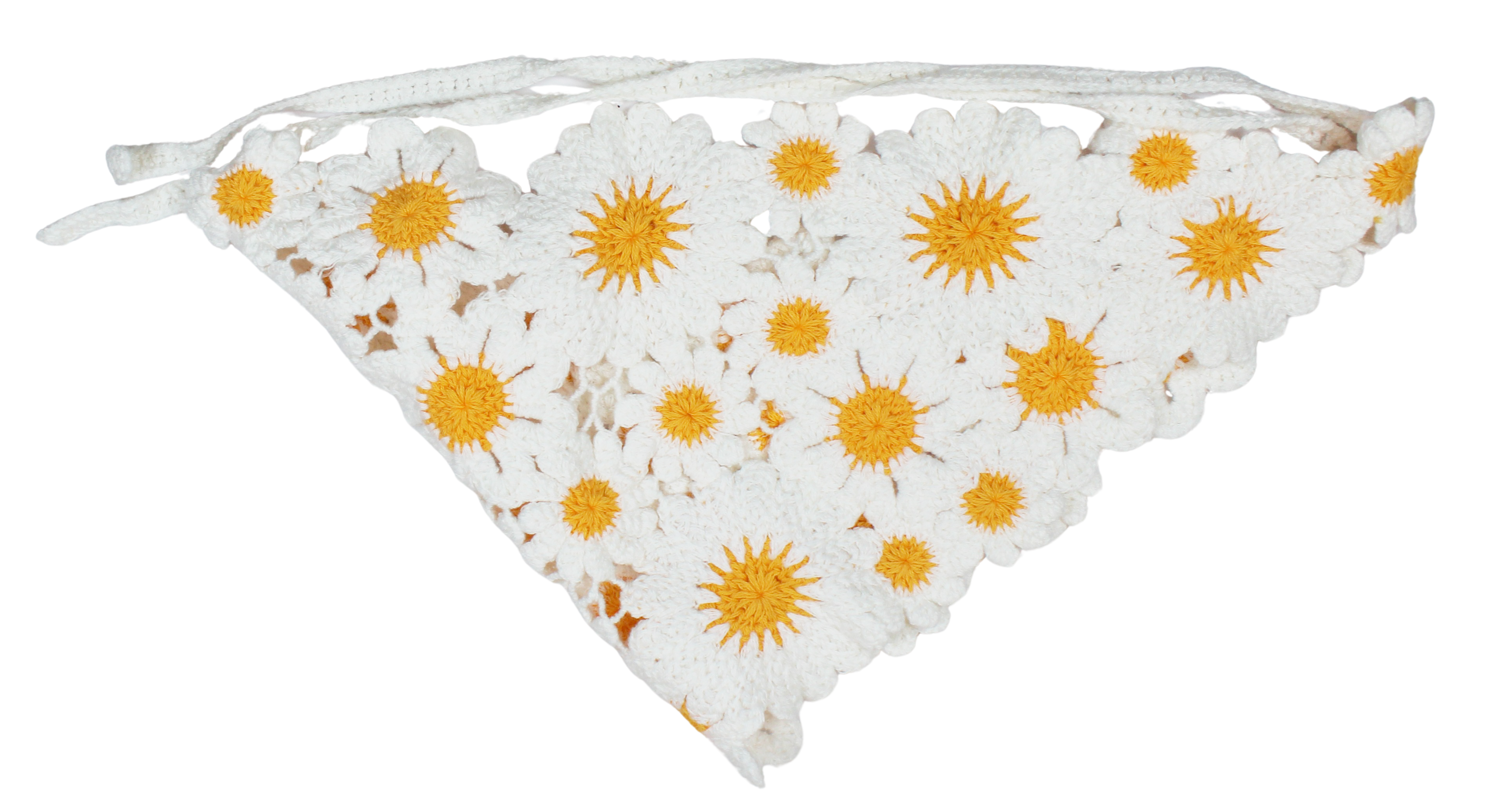 Joia Sunshine Daisy Headscarf – Crochet Floral Hair Scarf JOIA TRADING CO.