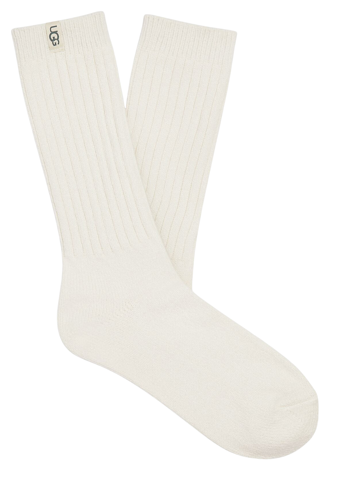 Women’s Rib Knit Slouch Crew Socks – Cozy & Stylish WHITE UGG