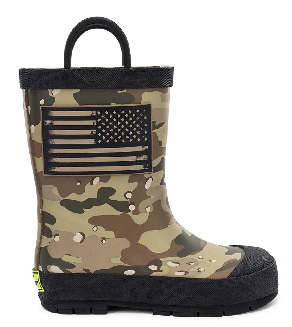 Kid’s Western Chief Frontier Flag Camo Boots – Adventure-Ready Style for Rainy Days Product variant