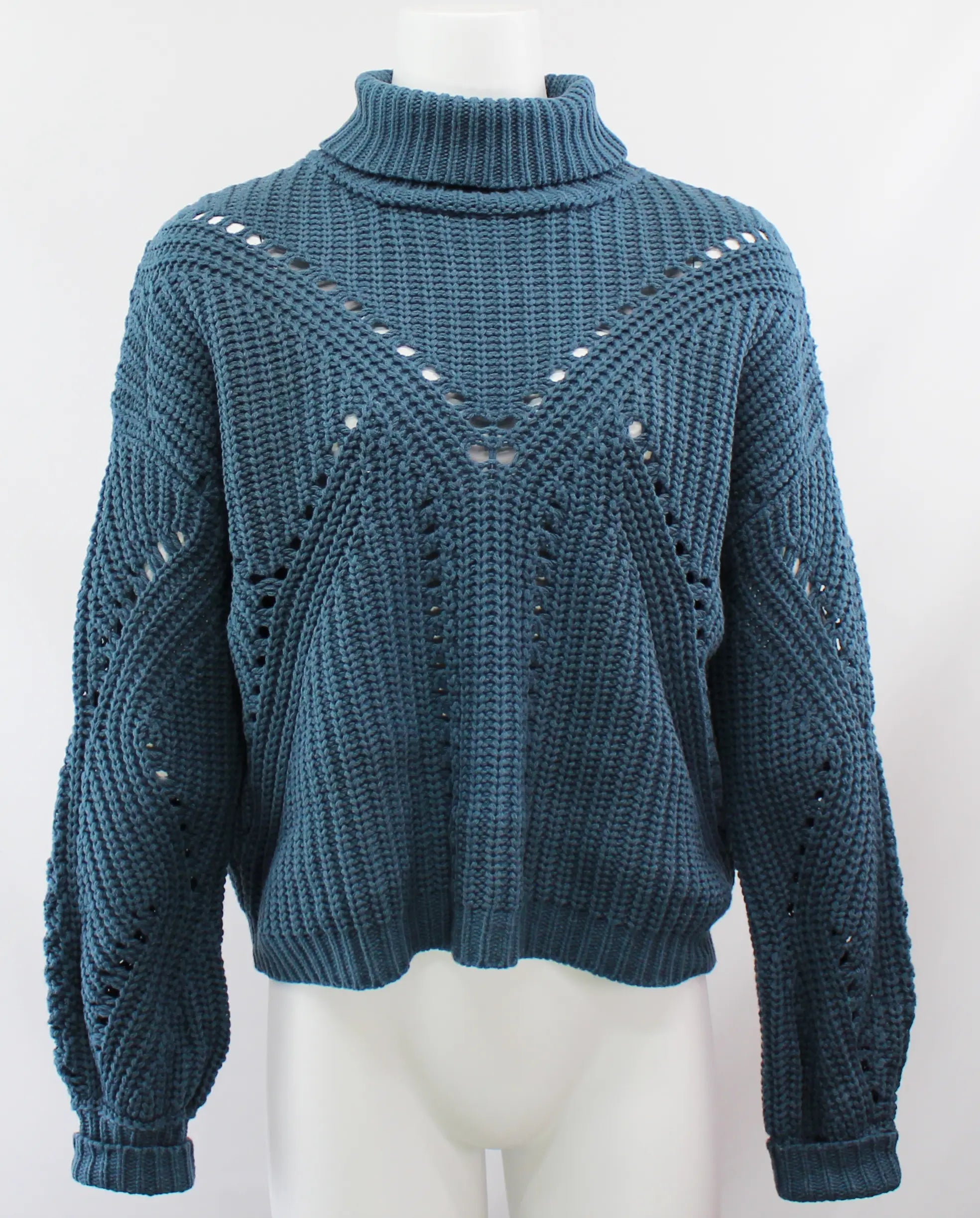 Keren Hart Cozy Knit Sweater – Your Cold-Weather Go-To STEEL-BLUE-XL KEREN HART