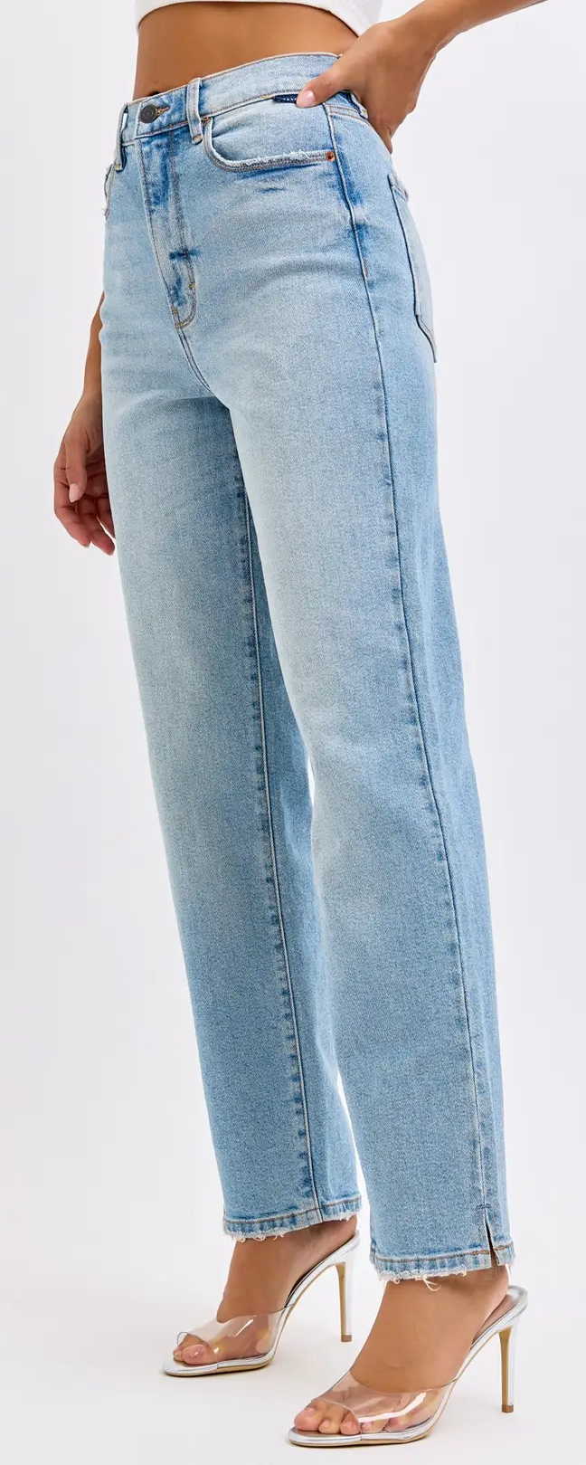 Cello Diana Super High Dad Jeans w/Mini Slit – Vintage & Chic Style WAT? JEANS & CELLO JEANS