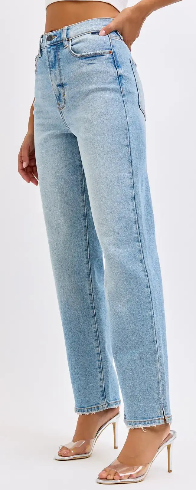 Cello Diana Super High Dad Jeans w/Mini Slit – Vintage & Chic Style WAT? JEANS & CELLO JEANS
