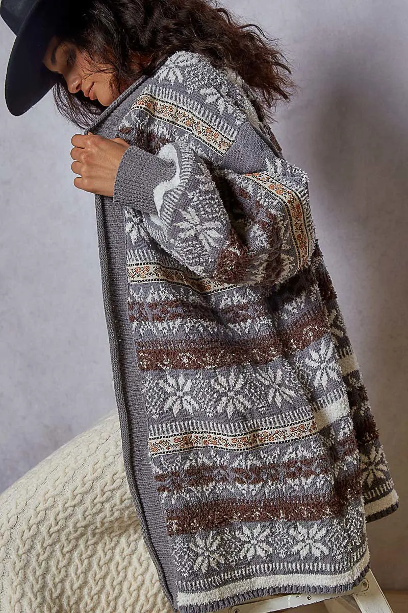 Pol Winter Dreams Cardigan – Cozy Balloon Sleeve Knit    POL CLOTHING, INC
