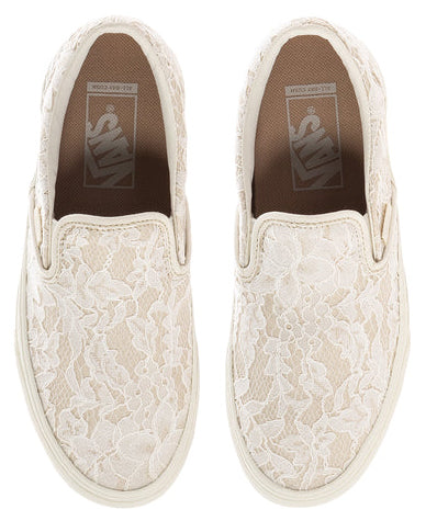 Women’s Vans Classic Slip-On – Timeless Style with a Delicate Lace Twist