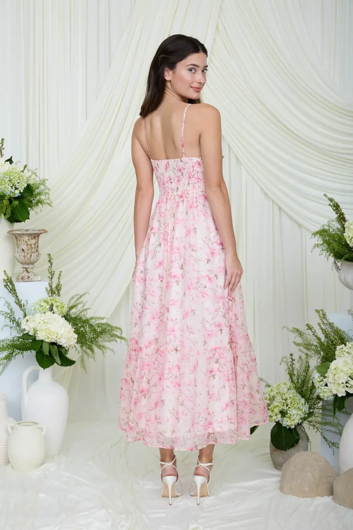 Blu Pepper Sweet Rose Dress – Ruffle Floral Midi Dress BLU PEPPER