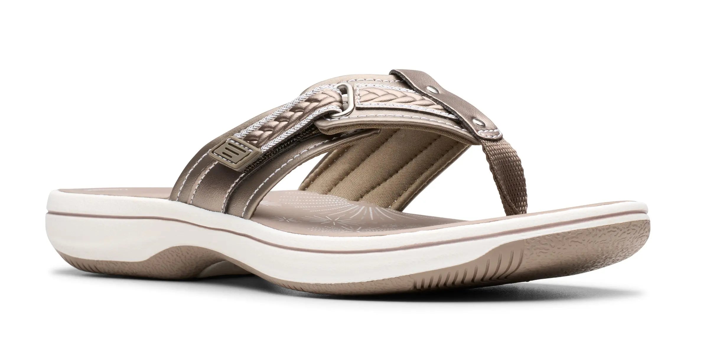 Women's Clarks Breezey Sun Sandals – Cloudsteppers Adjustable Flip Flops CLARKS