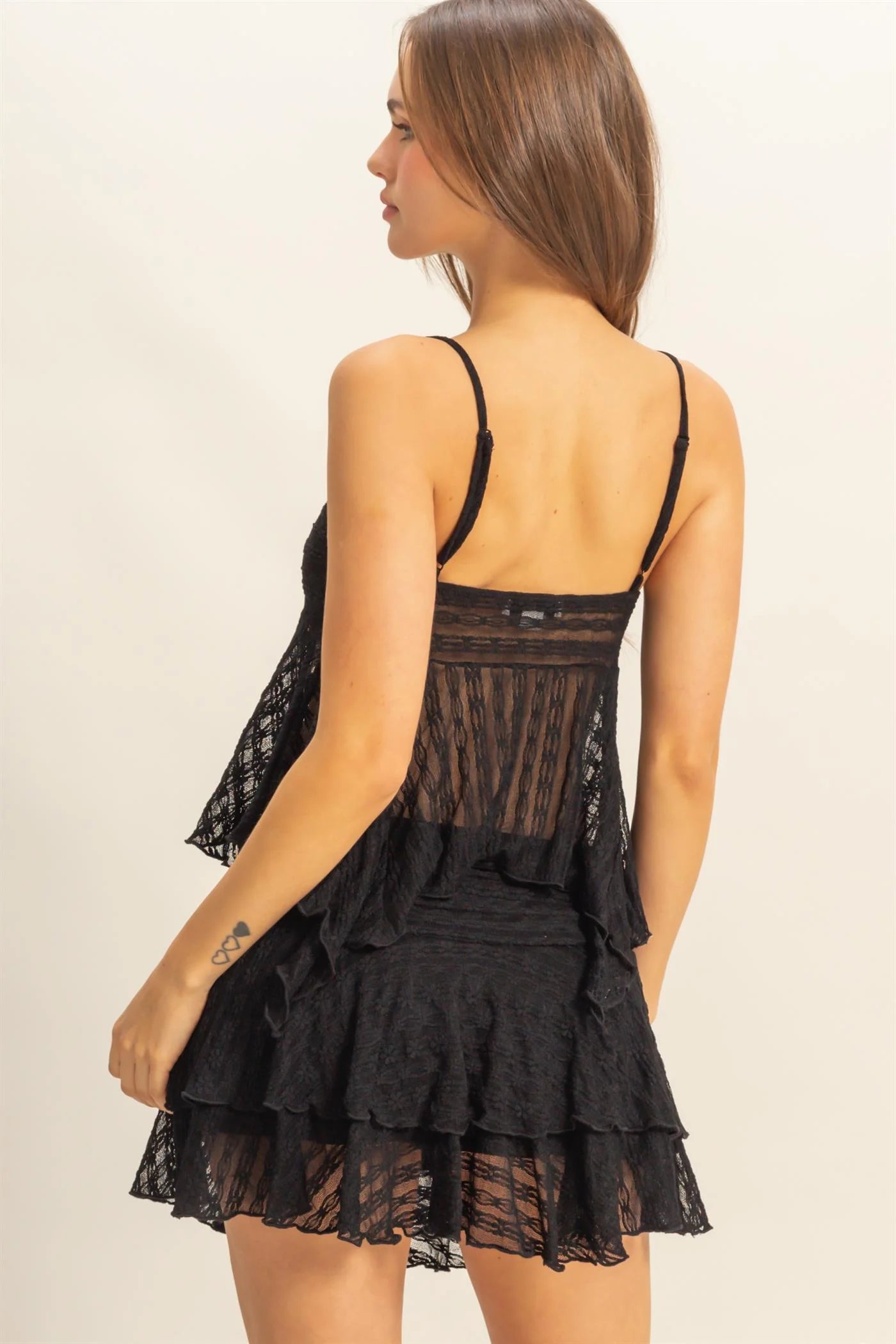 Hyfive Inc. Summer Radiance Top – Lace Handkerchief Cami with Ruffle Trim HYFIVE INC