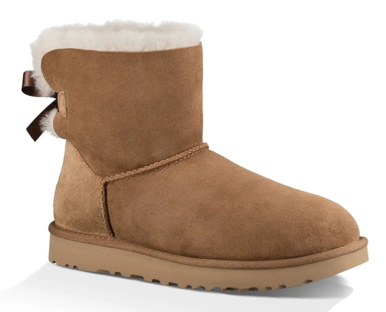 Women’s UGG Mini Bailey Bow II – Cozy Sheepskin Boot with a Feminine Touch CHESTNUT / 11 UGG