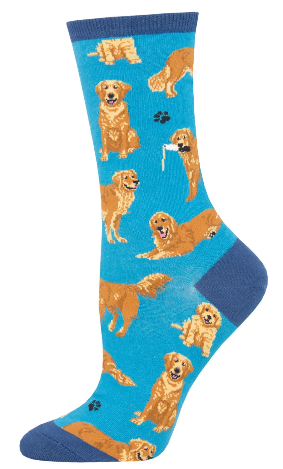Women's Socksmith Golden Retriever Socks – Fun Dog Lover Crew Socks SOCK SMITH