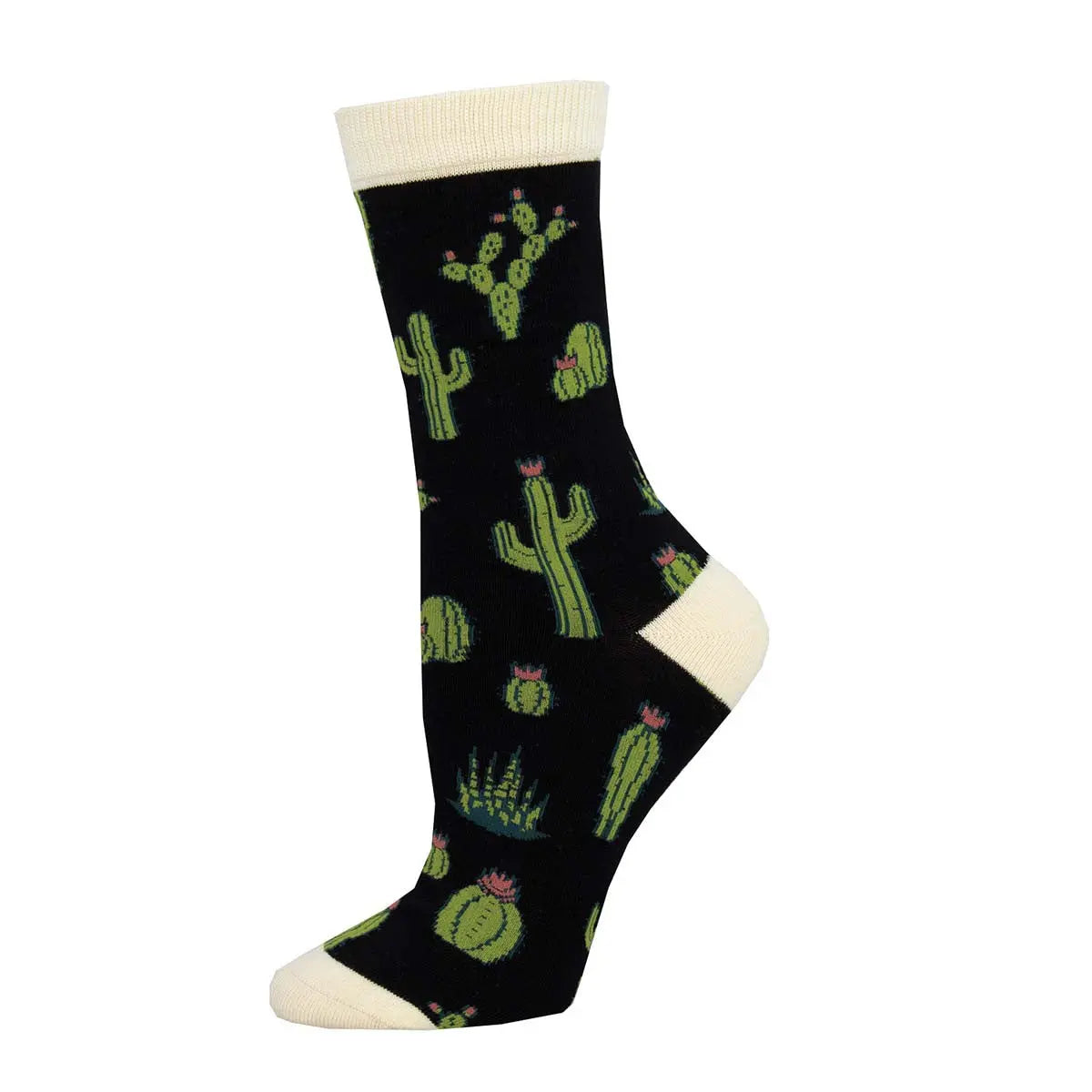 Women's Socksmith King Cactus Socks – Fun Desert-Inspired Style BLACK / PR SOCK SMITH
