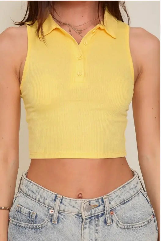 Timing Country Club Polo Tank – Ribbed Sleeveless Polo Top TIMING INC