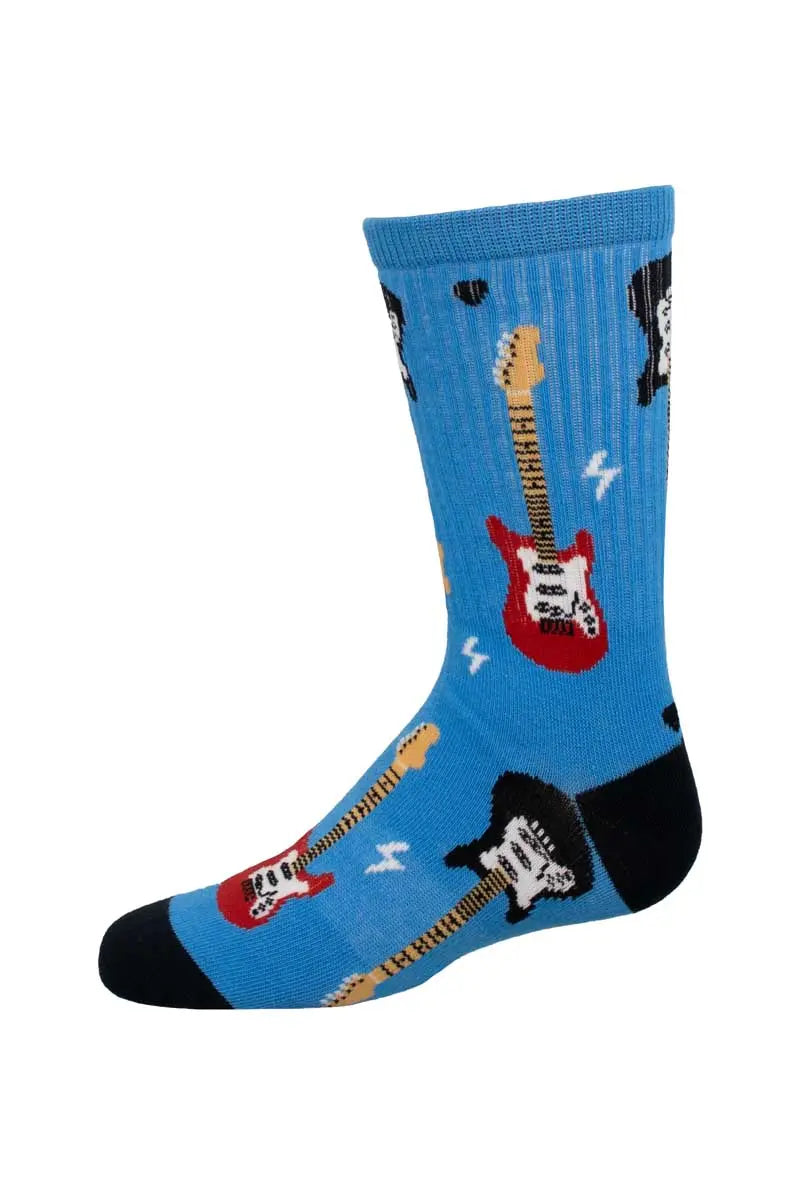 Kid's Socksmith Guitar Shredder Socks – Fun Music Lover Crew Socks SOCK SMITH