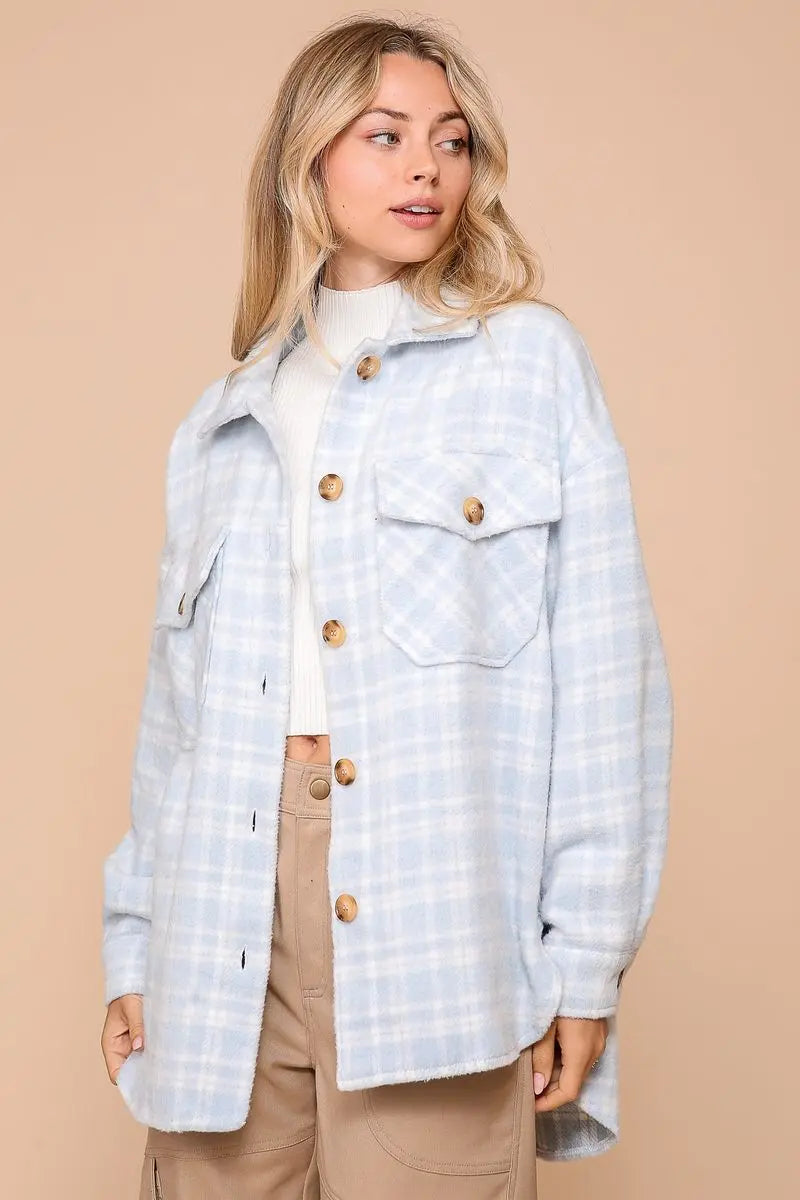 Timing Inc. Chill Out Jacket – Oversized Plaid Shacket for Cozy Style TIMING INC