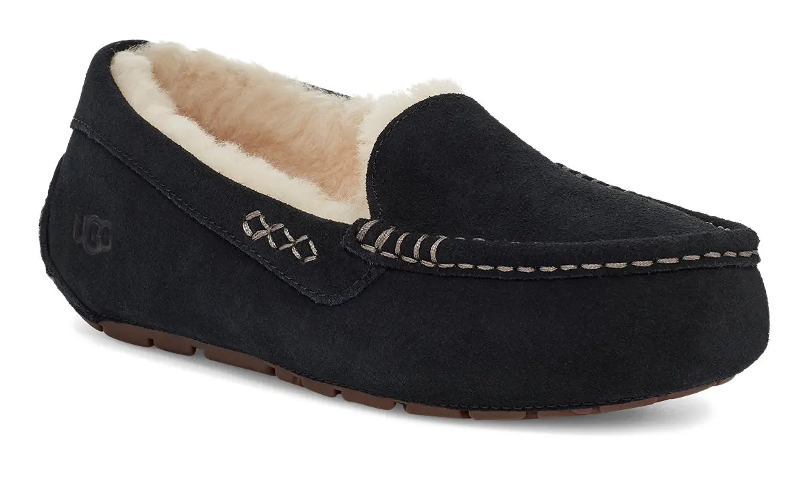 Women's UGG Ansley – Classic Suede Moccasin with Wool Lining BLACK-11 UGG
