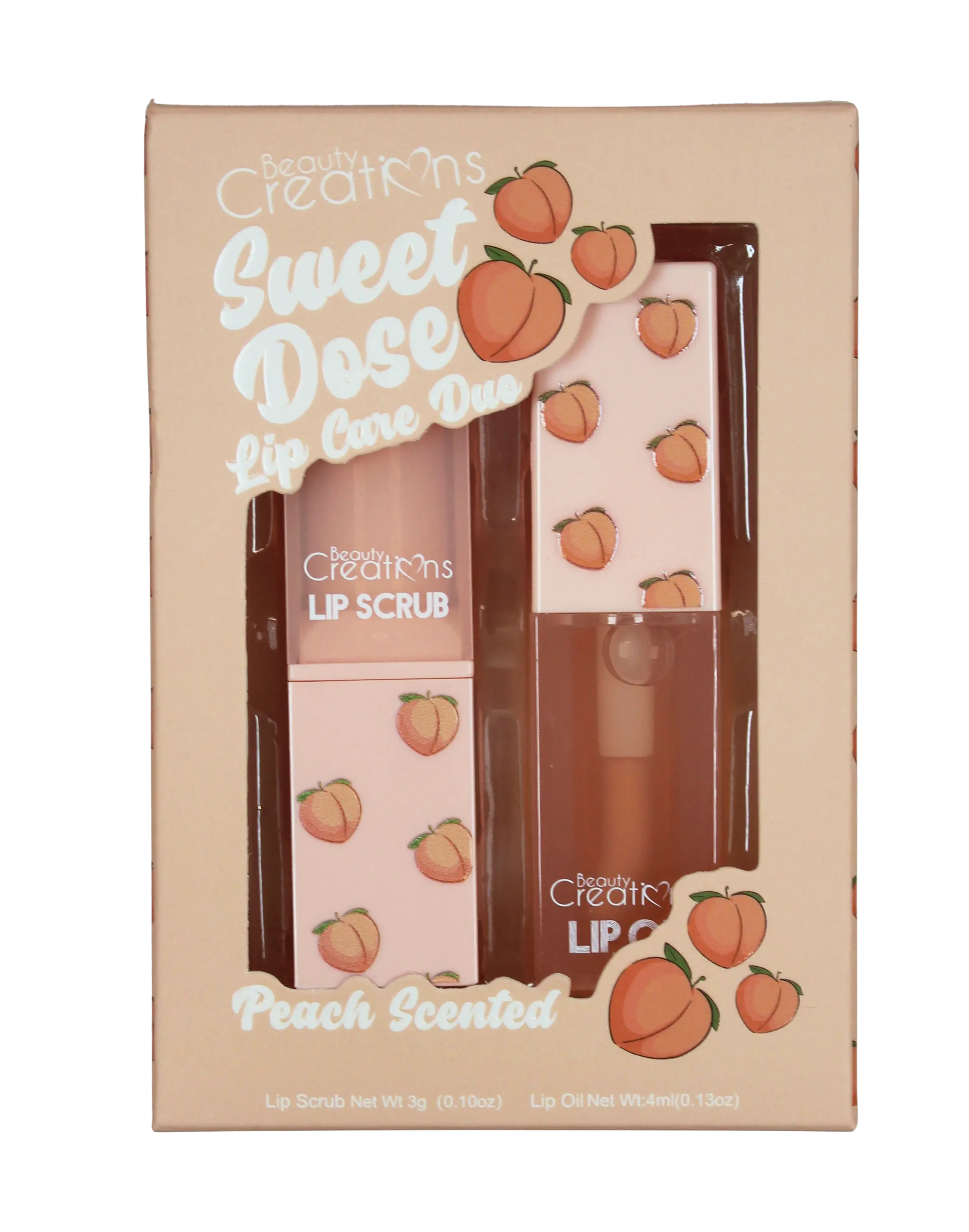 Joia Accessories Beauty Creations Lip Care Duo – Hydrating Lip Oil & Exfoliating Scrub PEACH / EA JOIA TRADING CO.