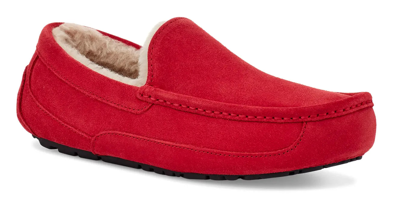 Men’s UGG Ascot (Suede) – Classic Moc-Toe Slipper with Indoor/Outdoor Comfort SAMBA-RED-3E-7 UGG